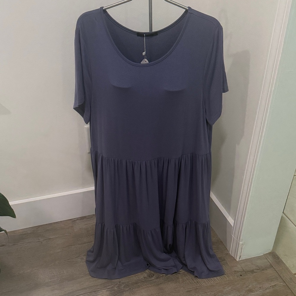 Flowy Purple Short Sleeve Dress